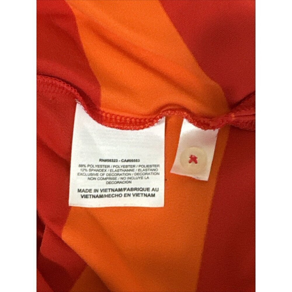 Nike Golf Tour‎ Performance Women's L Polo Shirt Orange Striped EUC - Picture 12 of 16
